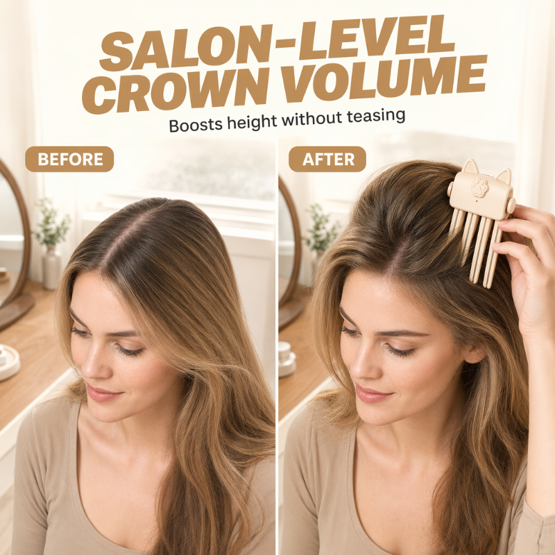 Wireless Heated Volumizing Root Lift Clip | Salon Crown Volume for Fine Flat Hair