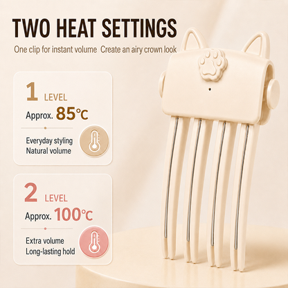 Wireless Heated Volumizing Root Lift Clip | Salon Crown Volume for Fine Flat Hair