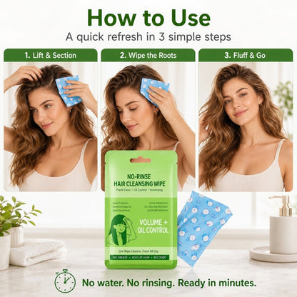 Portable Waterless Hair Cleansing Wipes
