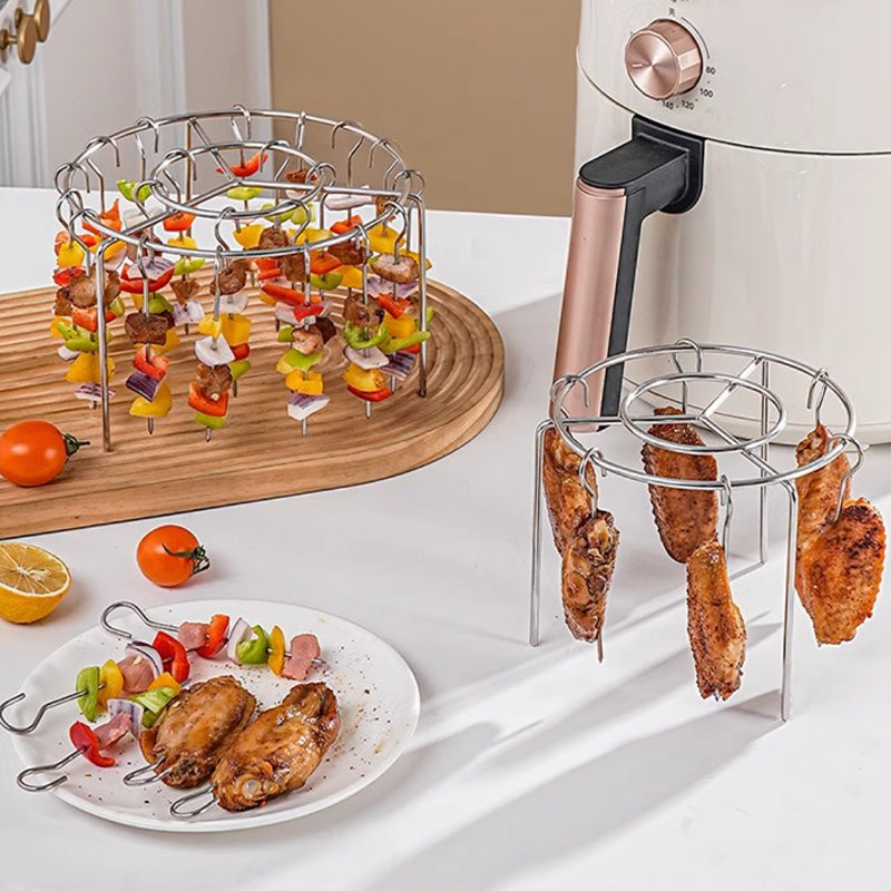 🔥 Air Fryer Skewer Rack – Stainless Steel Vertical Kebab Holder🍢