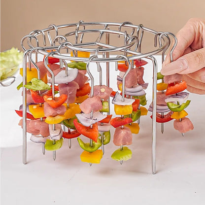 🔥 Air Fryer Skewer Rack – Stainless Steel Vertical Kebab Holder🍢