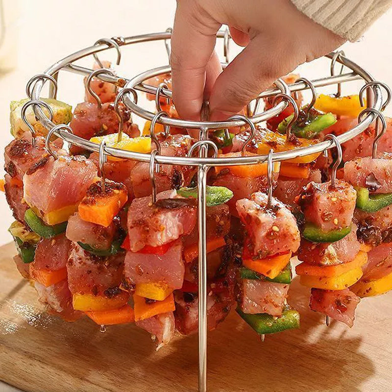 🔥 Air Fryer Skewer Rack – Stainless Steel Vertical Kebab Holder🍢