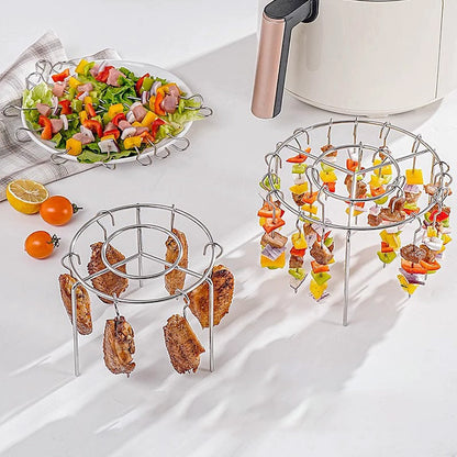 🔥 Air Fryer Skewer Rack – Stainless Steel Vertical Kebab Holder🍢