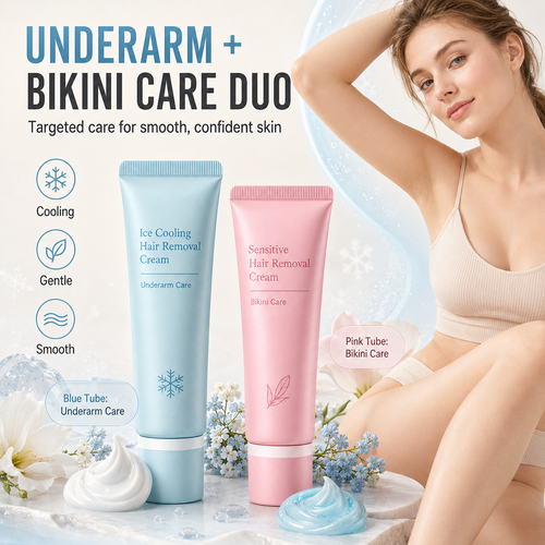 🥳🪒Gentle Hair Removal Cream – Dual‑care for underarms & bikini area✨🛡️