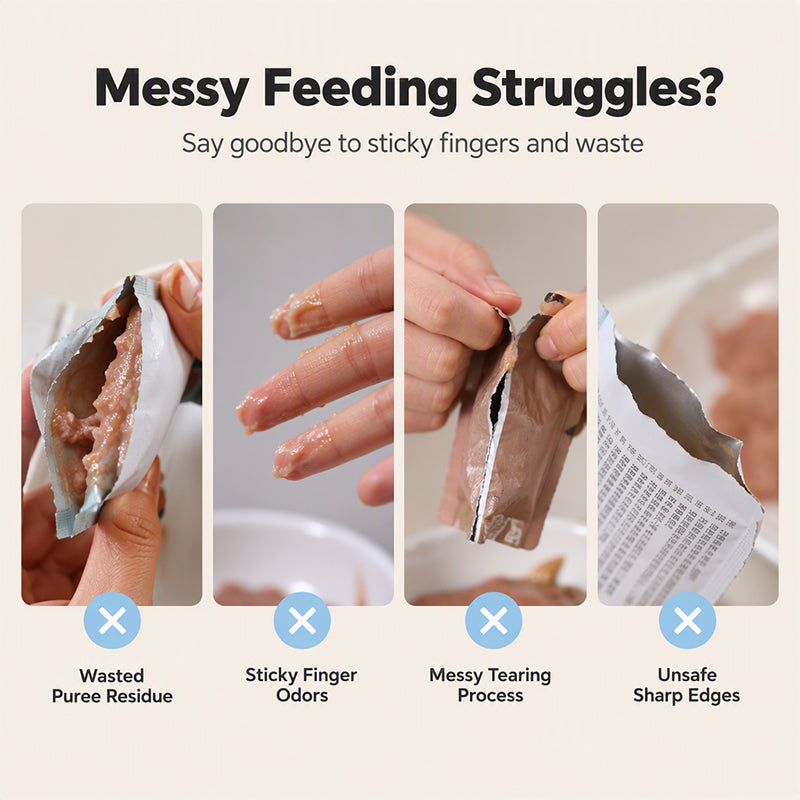 🎉 2026 Sale 🐱Mess‑Free Ergonomic Cat Strip Puree Feeder ✨