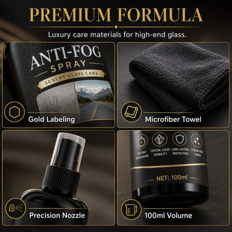 🚗Car Glass Anti‑Fog Spray‑ 24H Long‑Lasting Streak‑Free Defogger Spray