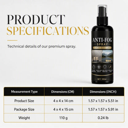 🚗Car Glass Anti‑Fog Spray‑ 24H Long‑Lasting Streak‑Free Defogger Spray