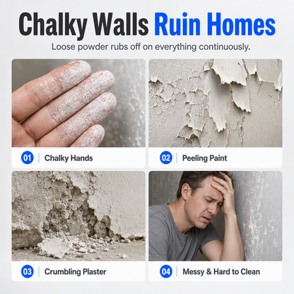 🥳2026 HOT SALE🏠🧱 Wall Repair Liquid – locks chalky plaster instantly🛠️