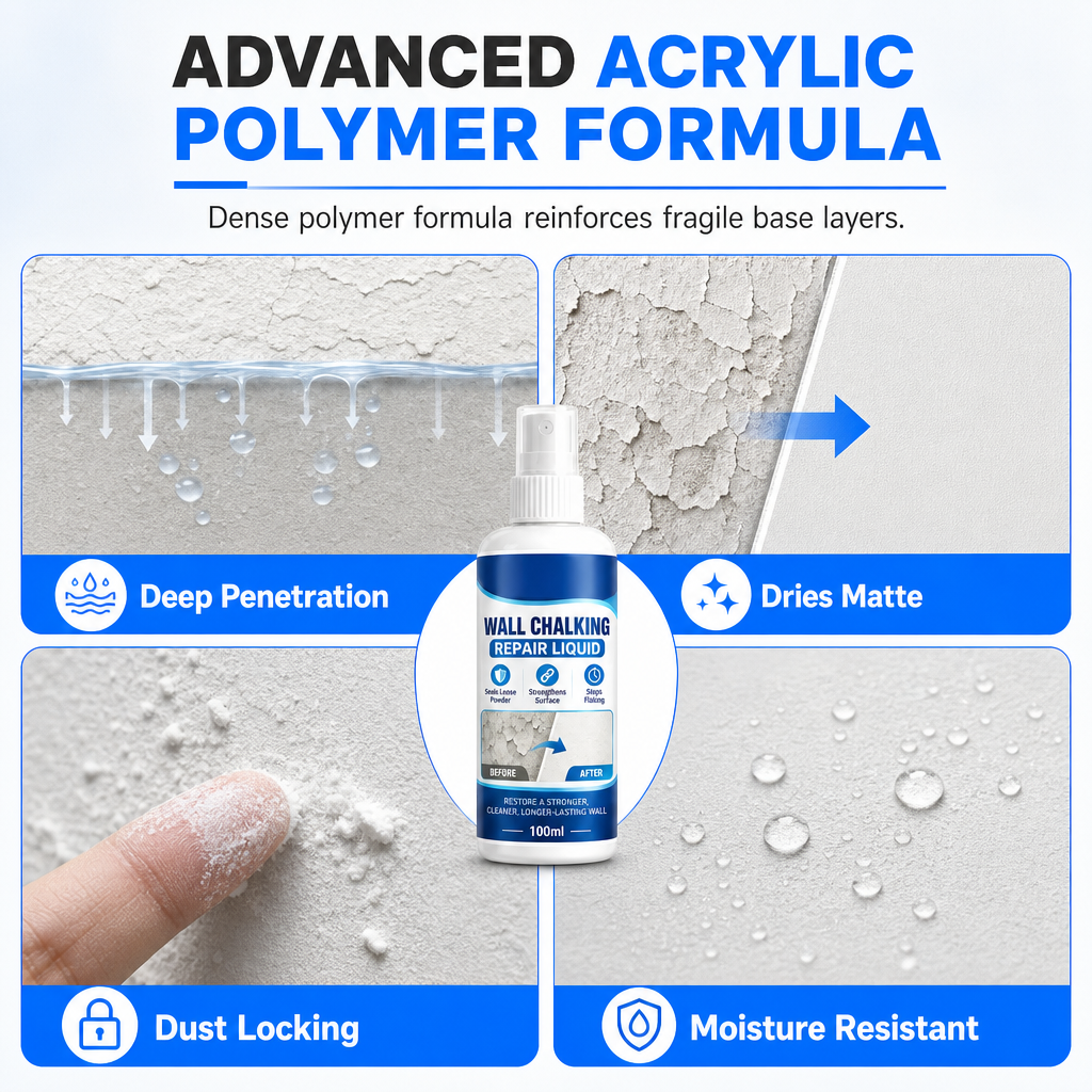 🥳2026 HOT SALE🏠🧱 Wall Repair Liquid – locks chalky plaster instantly🛠️