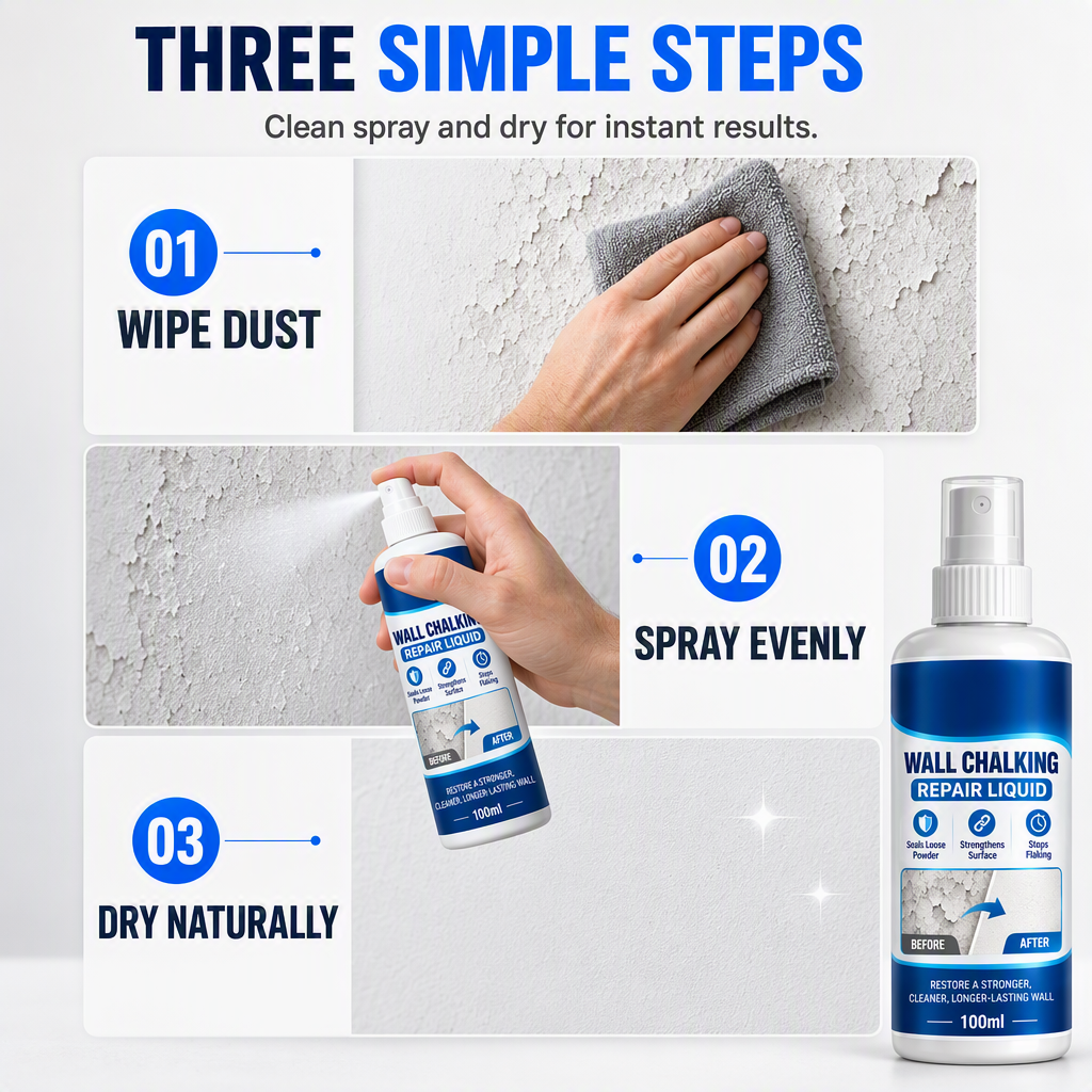 🥳2026 HOT SALE🏠🧱 Wall Repair Liquid – locks chalky plaster instantly🛠️