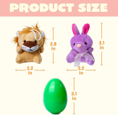 Pre-Filled Animal Plush Easter Eggs for Kids(12 pcs)