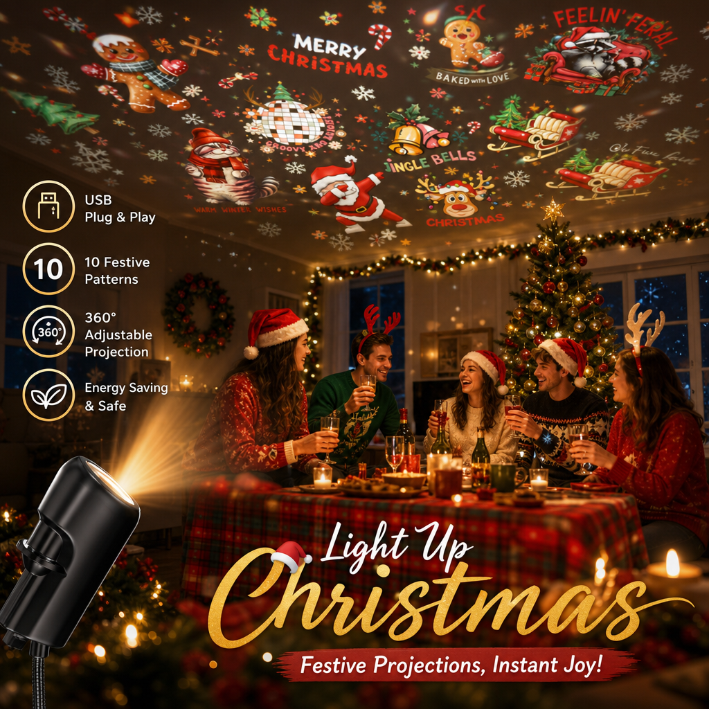 Plug-&-Play HD Star Projector: Halloween 6-Disc Set